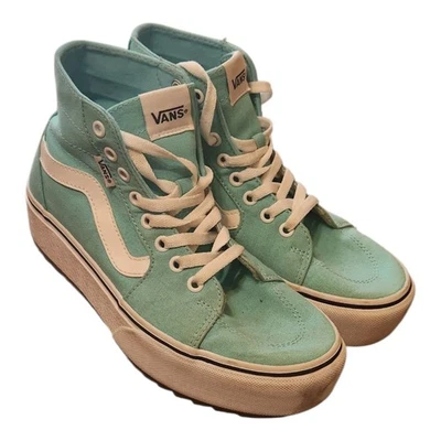 Vans Sk8 Hi платформе кроссовки бирюзовый холст высоты верхний женский размер 8 - Изображение 1 из 4