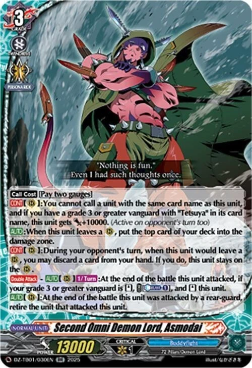 Second Omni Demon Lord, Asmodai DZ-TB01 030EN RR Cardfight Vanguard Buddyfight - Image 1 of 1