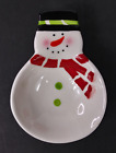 Transpac Ceramic Snowman Christmas Dish Bowl with Handle Candy Dip Small Damaged