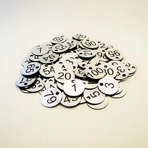 1-300 x 3 cm lasergravierte Zahlenscheiben, Tisch, Etiketten, Schließfach, Pub, Restaurant - Bild 1 von 6