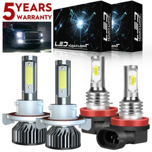 4X Kit de faros LED blancos para Kia Soul 2014-2019 H13 haz alto/bajo + luz antiniebla H11 - Imagen 1 de 15