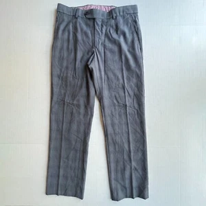 Ivory Incotex Inside Dress Pants Wool Mens 31x28 Slim Fit Trousers Gray Plaid - Picture 1 of 8