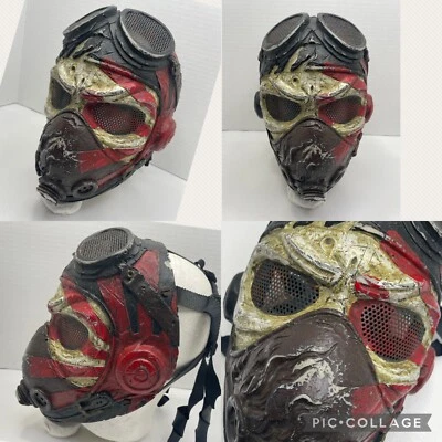 Cosplay Halloween Air Soft Face Field Mask Kamikazi Warrior Fiber Glass w/Strap - Image 1 of 4