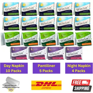 Winalite WinIon Dynamic Set – 10 Day Napkins, 5 Pantiliners, 4 Overnight napkins - Picture 1 of 12