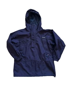 Vtg Patagonia Kids 10 Blue Half Zip Pullover Hooded Rain Pull Over Jacket FA'95 - Picture 1 of 7