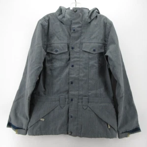 Burton Jacket Men Medium Medium Blue Snowboard Ski Hoodie Outdoor Snap Down * - Picture 1 of 18