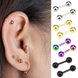 Stainless Steel Barbell Ear Cartilage Tragus Helix Stud Bar Earrings Piercing.sf