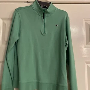 Vineyard Vines Kids Green Quarter Zip Preppy Boys Large Size 16, New! - Picture 1 of 9