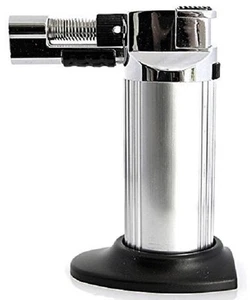 Multi-Purpose Refillable Butane Torch/Soft Flame Cigar Lighter-Silver - Picture 1 of 4