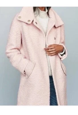 Eliza J Pink Blush Boucle Wool Coat Size 6 - Image 1 of 4