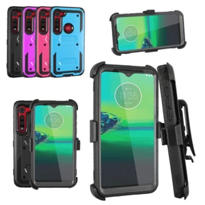For Motorola G8 Play Case Full Body Built in Kickstand and Screen Protector Case - Picture 1 of 25