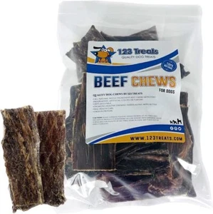 Beef Chews for dogs - Made in USA - 100% Delicious Jerky Treats by 123 Treats - Picture 1 of 27