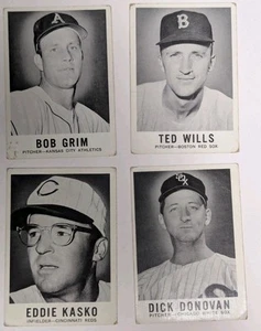 1960 Leaf Baseball 4 Card Lot (#9 Kasko, #10 Grim, #72 Donovan, #56 Wills) - Picture 1 of 9