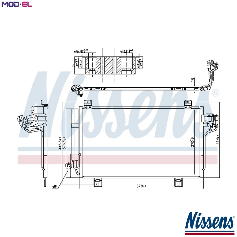 CONDENSER AIR CONDITIONING 940775 FOR MAZDA S5Y5/S5Y9/S5Y7/S5Y2/S5Y8/S5Y6 1.5L - Image 1 of 4