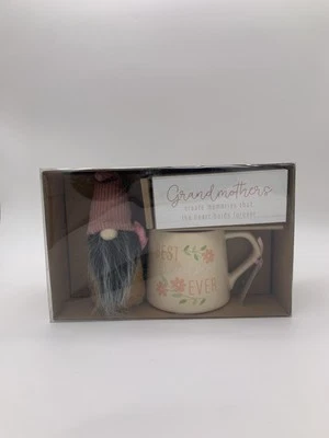 Gannycore Garden Gnome 3 Piezas Abuelas Taza de Café Set de Regalo MEJOR ABUELA EVR Foto 1 de 4