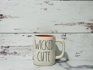 Rae Dunn by Magenta WICKED CUTE Halloween Orange Interior White Cat Mug. - Picture 1 of 2
