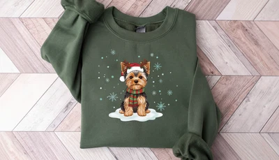 Sudadera de Navidad Yorkshire Terrier, Camiseta de Navidad Yorkie, Suéter Yorkie Dog Mamá Foto 1 de 3