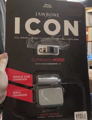 Jawbone ICON NOISEASSASSIN 2.5 Bluetooth Headset wireless noise cancel &Chargers - Image 1 of 3