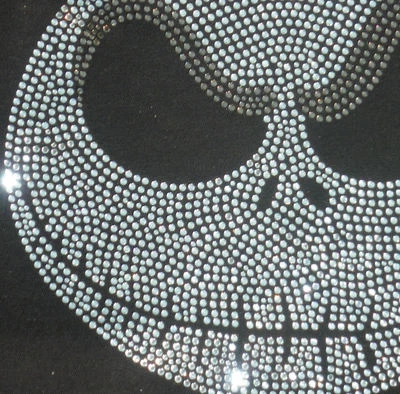 JACK SKELLINGTON hierro sobre diamantes de imitación parche de transferencia Pesadilla antes de Navidad calcomanía Foto 1 de 3