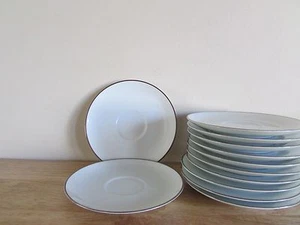 Noritake China Fremont 6" Saucer White Platinum Trim Discontinued Japan - Picture 1 of 2