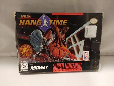 Super Nintendo SNES NBA Hangtime Video Game Complete Box Damage - Image 1 of 4