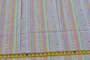 33" Long, Pastel Striped Baby-Print Quilt Cotton, MBT, P3557 - Picture 1 of 8