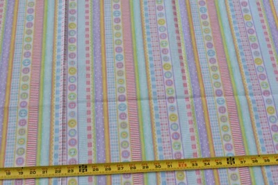 33" Long, Pastel Striped Baby-Print Quilt Cotton, MBT, P3557 - Image 1 of 4