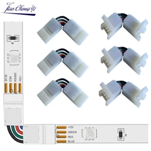 L Shape 4 Pin Connectors Angle Adjustable LED Strip Connector For 5050 LED strip - Picture 1 of 14