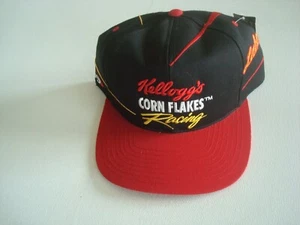 CORN FLAKES  NASCAR RACING 90S SCRIPT snapback DEADSTOCK HAT CAP VINTAGE E3 - Picture 1 of 2