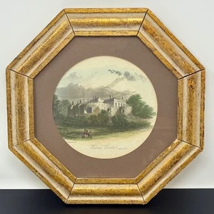 Vintage moody wall art, Vintage framed art print of Walmer Castle under glass go - Picture 1 of 6