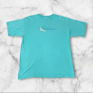 Camiseta Alabama vintage años 90 para mujer XL verde azulado bordada puntada única manga corta - Imagen 1 de 9