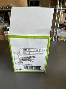 10 Leviton 5634-W 15 Amp 120/277 Volt Decora Single-Pole AC Combination Switch - Picture 1 of 6