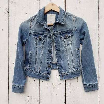 Chaqueta de Jean Tucker + Tate Niñas Niños Talla 10-12 Azul Usada en Excelente Condición Foto 1 de 4