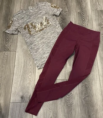 Conjunto de camiseta y leggins Victoria Secret rosa bling Foto 1 de 4