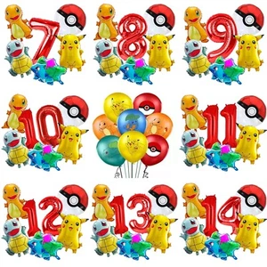 5pc Pokémon picacho foil balloons latex kids birthday balloons party decorations - Picture 1 of 23