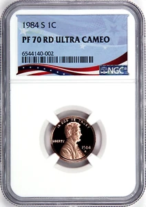 1984-S Lincoln Cent Graded PF70RD Ultra Cameo by NGC - Registry Quality Coin - Picture 1 of 4