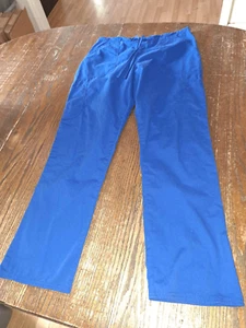 Medium Scrub Star Blue Elastic Waist Drawstring Scrub Pants w Pockets Nurse Tech - Picture 1 of 2