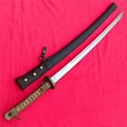 Japanese Saber Sword Samurai Katana Brass Handle Oxhide Steel Scabbard Japan Ae