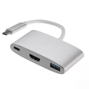 3in1 Type C USB3.1 to USB-C 4K HDMI USB 3.0 Adapter Conventer Hub Aluminum Alloy - Picture 1 of 8
