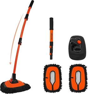 Car Wash Brush, 43" Extendable Brush Mop with Long Handle, 15 Orange - Picture 1 of 8