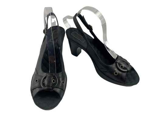 Scarpe da donna Indigo by Clarks Yoshino nere 10M sandali comodi con tacco in pelle