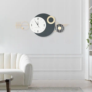 Reloj Arte Decorativo Moderno, Reloj Decoración Pared Metal Alimentado por Batería para Dormitorio - Imagen 1 de 16