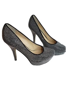  Enzo Angiolini $ 130 Women Silver Elegant Metallic Platform Pump Heels 8.5 M NW - Picture 1 of 6