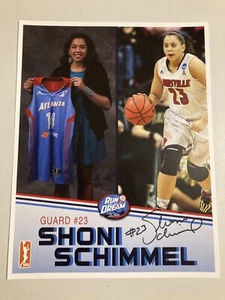 Shoni Schimmel Autographed Signed 8 1/2 X 11 Photo Card Atlanta Dream,WNBA, qty - Picture 1 of 5