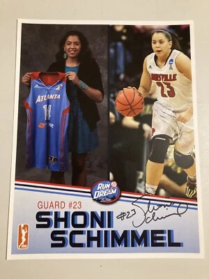 Shoni Schimmel Autographed Signed 8 1/2 X 11 Photo Card Atlanta Dream,WNBA, qty - Image 1 of 4