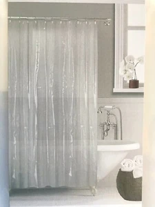 SHOWER CURTAIN LINER SOLID VINYL CLEAR/OPAQUE BATHROOM New - Picture 1 of 1