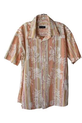 Men's Caporal Orange Hawaiian Aloha Dad Shirt L - Image 1 of 4