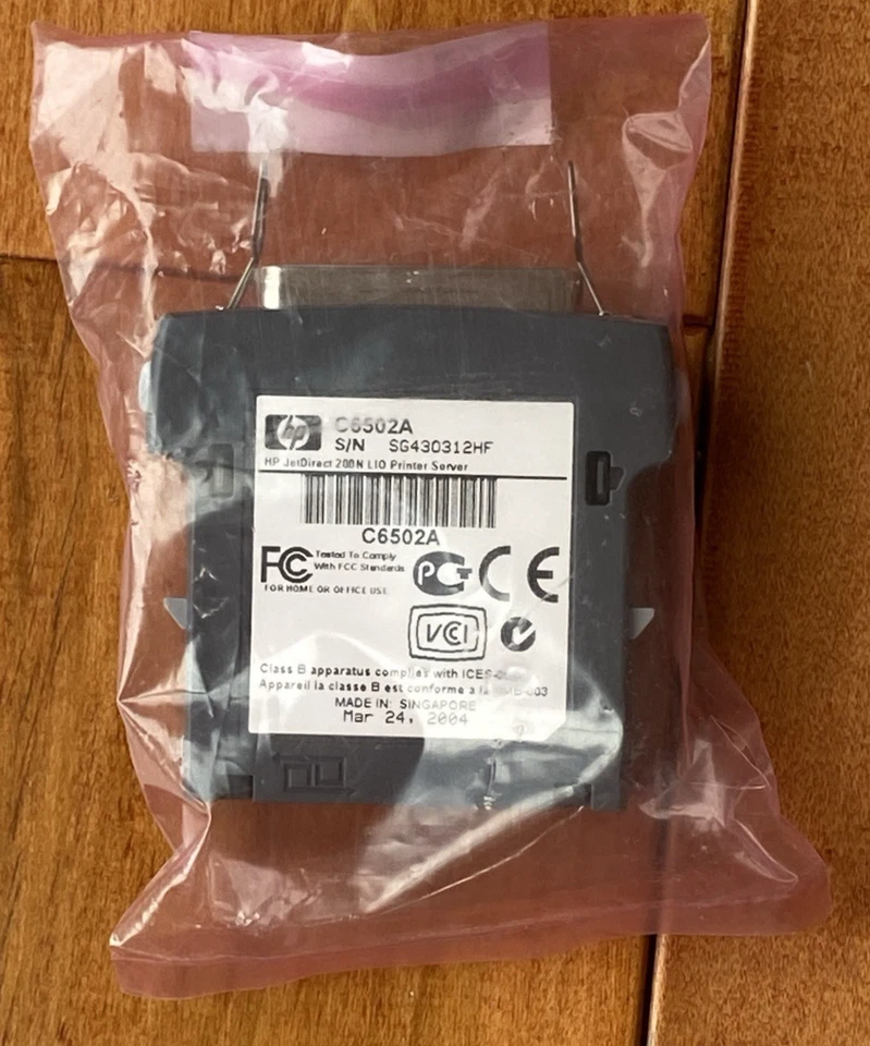 New Hewlett Packard HP JetDirect 200N C6502A Printer Server Parallel Adapter - Image 1 of 2
