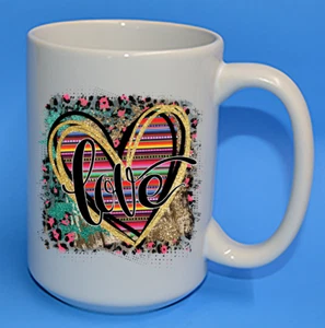 VALENTINE COFFEE MUG: LOVE HEART DESIGN 11 -15 oz - Bild 1 von 15
