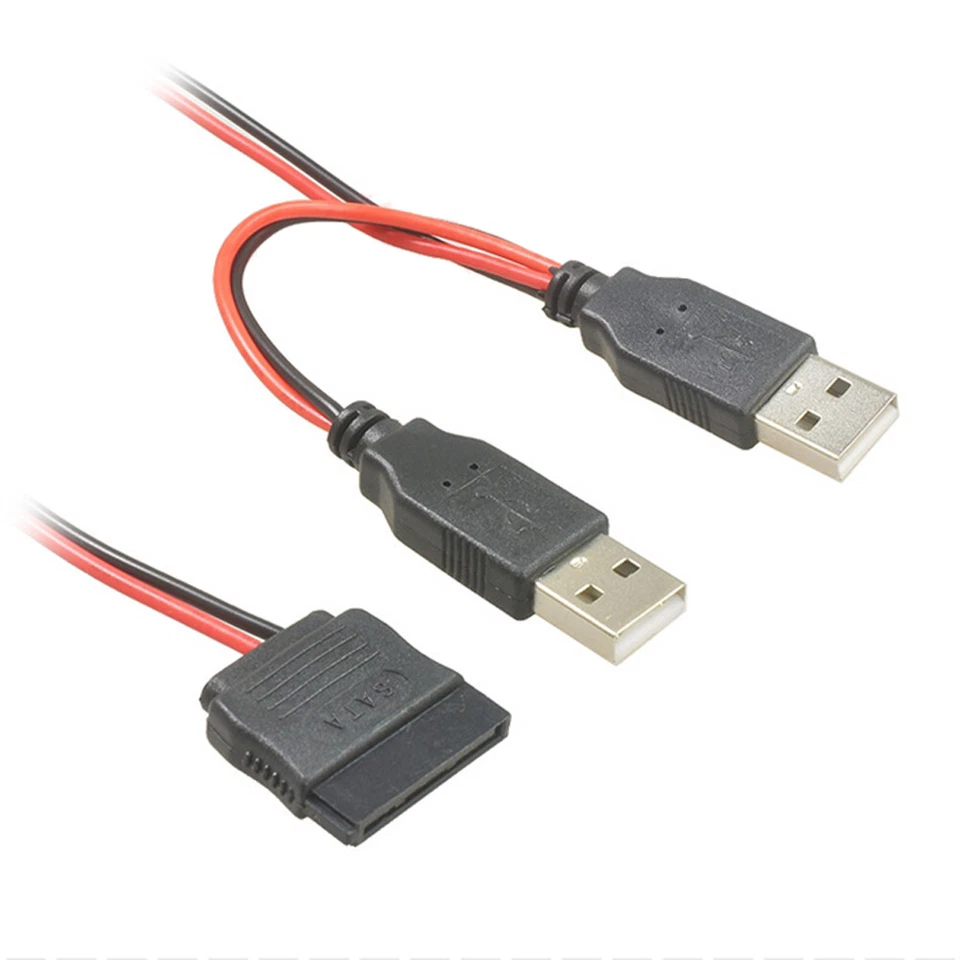 D59 USB Stecker zu USB SATA 15pin Stromkabel Adapter Festplatte Kabel für PC SSD - Bild 1 von 4